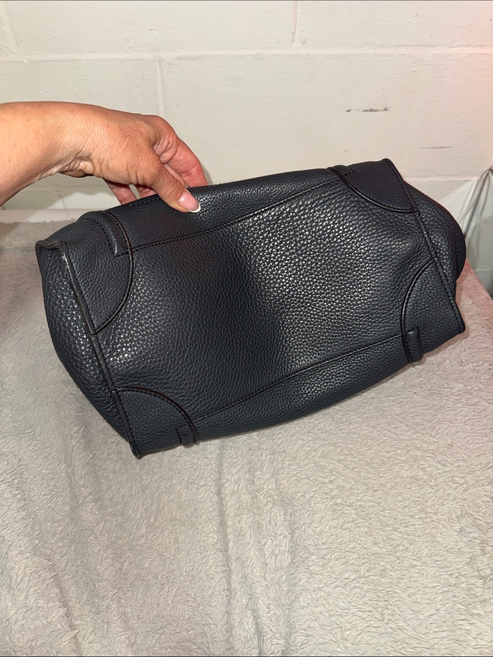 Celine grey Lamb skin Tote with Gold Zip Detail - Picture 6 of 7
